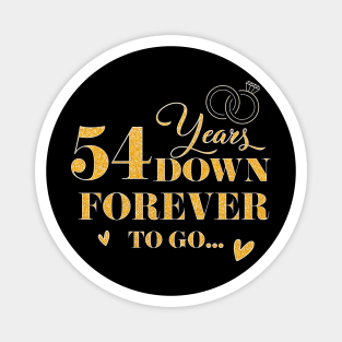 54 Years Down Forever To Go Couple Wedding Anniversary Magnet